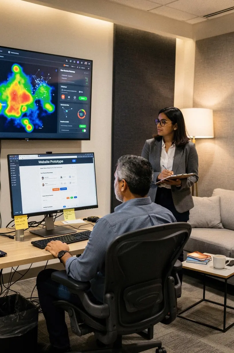 Analytics driving UX improvements in web optimization.